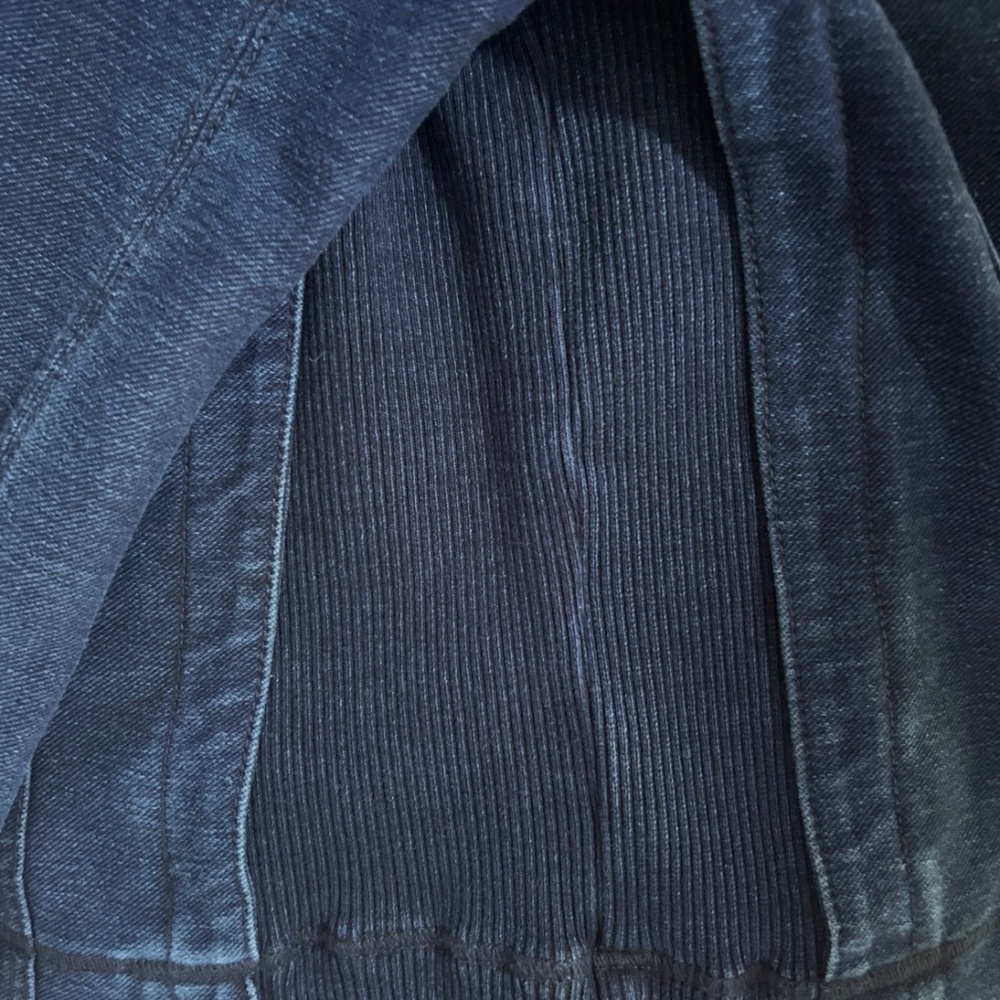 Pilcro Anita Cropped Mixed Media Denim Knit Fitted Jacket Blazer (Anthropologie) - Picture 3 of 5